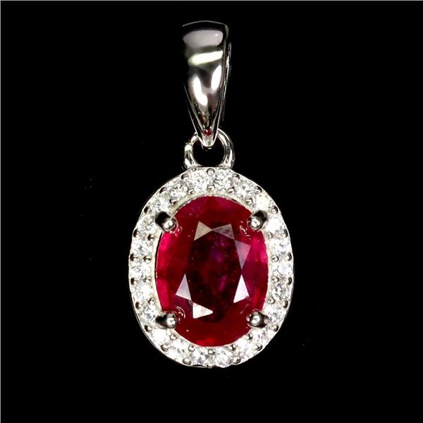 Natural Oval Pigeon Blood Red Ruby  Pendant