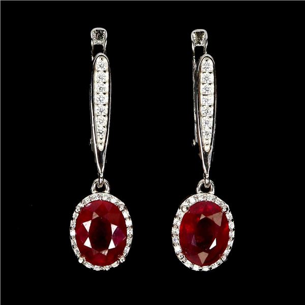 Natural Pigeon Blood Red Ruby Earrings
