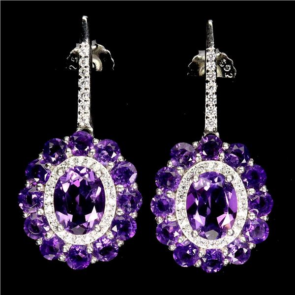 Natural Uruguay Amethyst Earrings