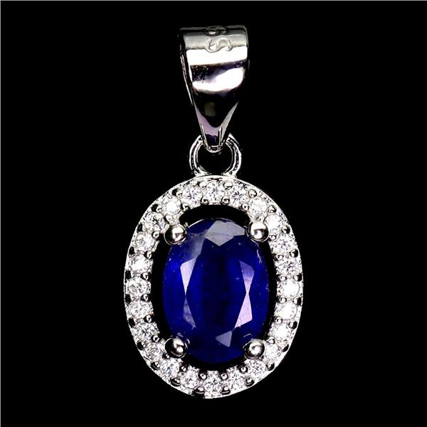 Natural Intense Blue Sapphire Pendant