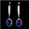 Image 1 : Natural Oval Blue Sapphire Earrings
