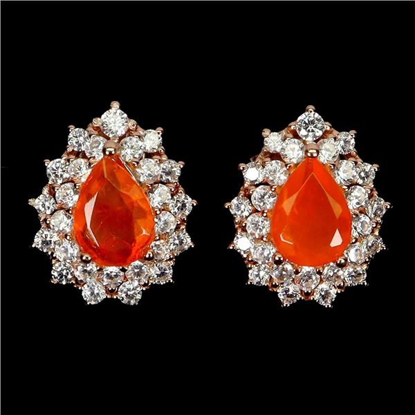 Natural Ethopiam Orange Opal Earrings