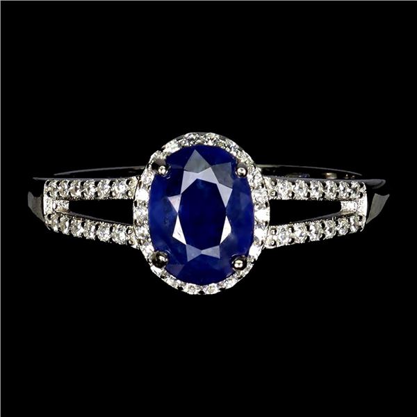 Natural Intense Blue Sapphire Ring