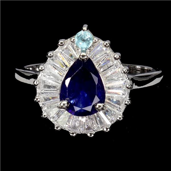 Natural Intense Blue Sapphire Ring