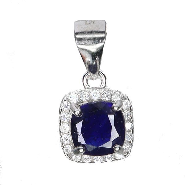 Natural Intense Blue Sapphire Pendant