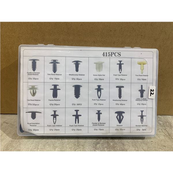 415 PCS Automotive Plastic Fastener Retainer Kit