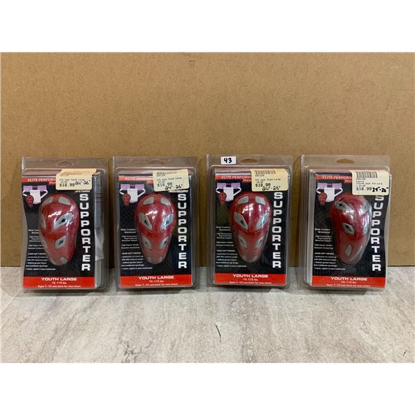 Lot Of 4 Safetgard Supporter With Cage Cups - Youth Large