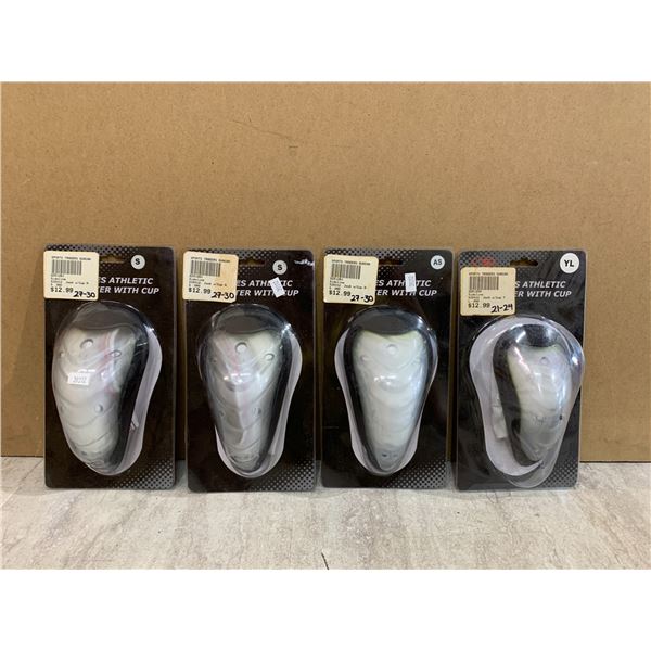 Lot Of 4 Sidelines Sports Athletic Supporter With Cup - Youth Large