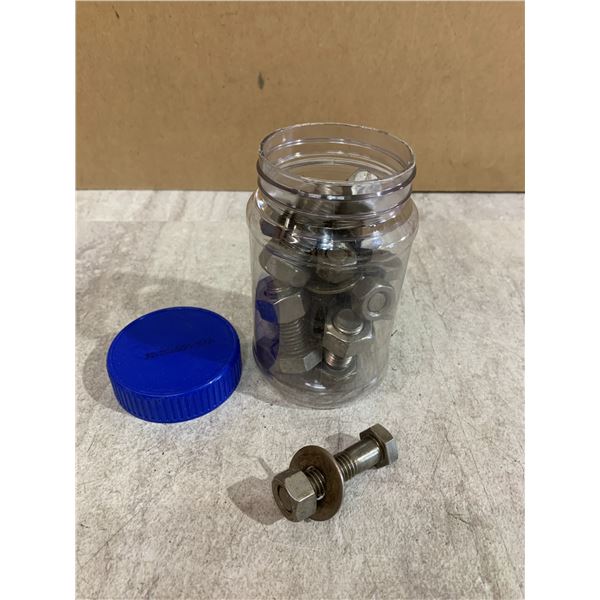 Jar Of Stainless Steel Hex Head Bolts