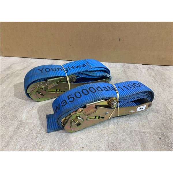 Lot Of 2 Heavy Duty Ratchet Tie Down Straps