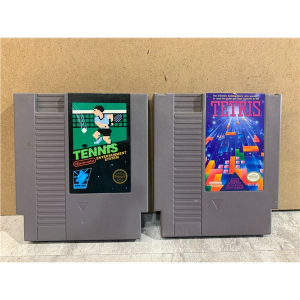Lot Of 2 Nintendo NES Games - Tetris - Tennis
