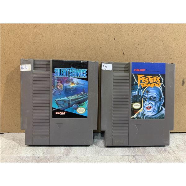 Lot Of 2 Nintendo NES Games - Fester's Quest - Silent Service