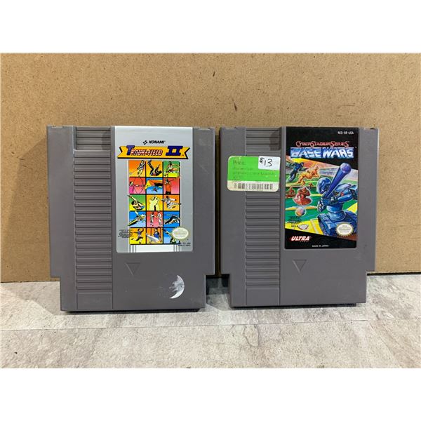 Lot Of 2 Nintendo NES Games - CyberStadiumSeries Base Wars - Track & Field 2