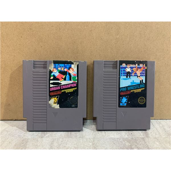 Lot Of 2 Nintendo NES Games - Pro Wrestling - Urban Champion