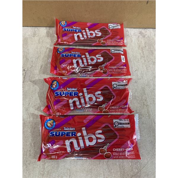 Lot Of 4 Twizzlers Super Nibs - Cherry