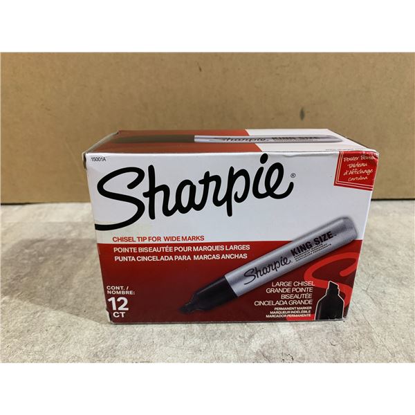 12 PCS - Large Chisel Point Sharpies