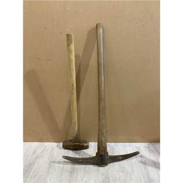 Lot Of 2 Tools - Pickaxe & Sledgehammer