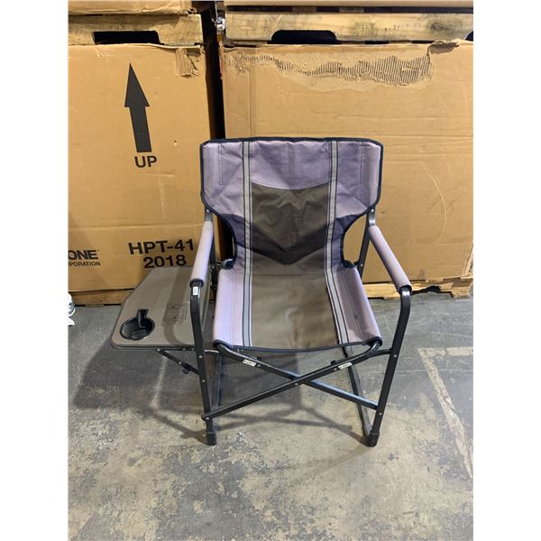 Ultralight Camping Chair - Includes Attached Folding Table Side & Cupholder