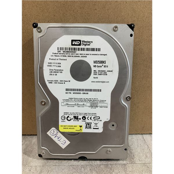 WD Computer Hard Drive - 250 GB