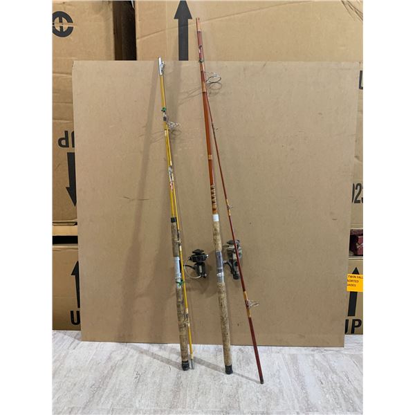Lot Of 2 Multiple Piece Complete Old Fishing Rods