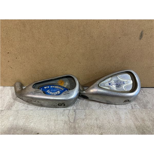 Lot Of 2 Golf Iron Club Faces - Callaway Steelhead X-16 5 Iron & Callaway Steelhead X-14 Pitching We