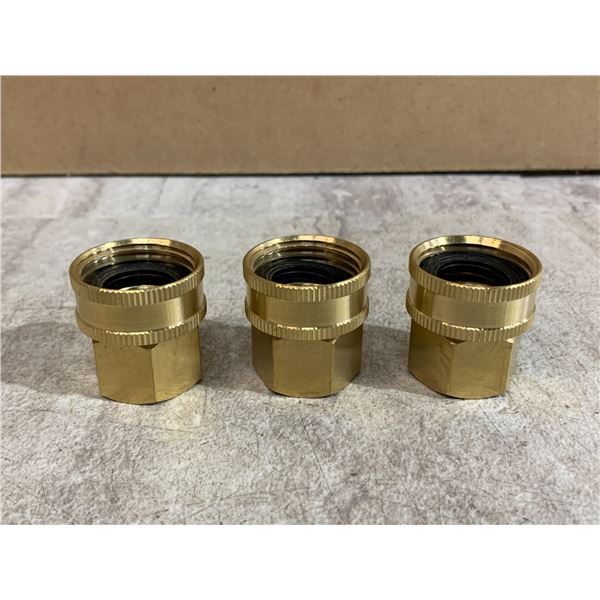 Hooshing 3 PCS Brass Garden Hose Adapter