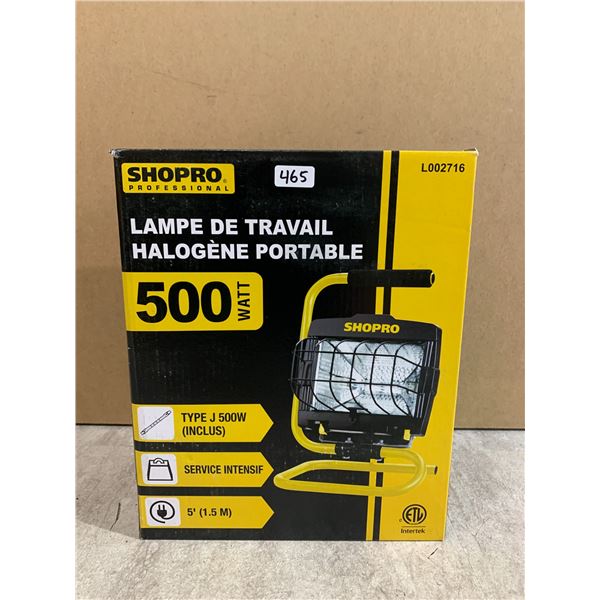 Shopro 500W Portable Halogen Work Lights - Model NO: L002717