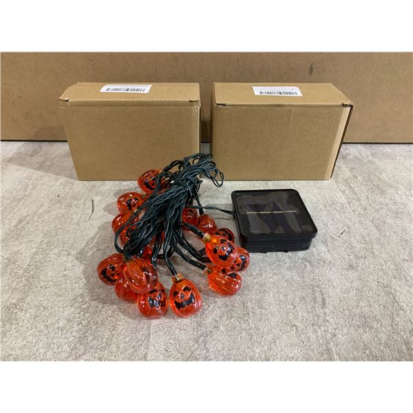 Lot Of 2 Orange Pumpkin String Lights - Halloween Decor