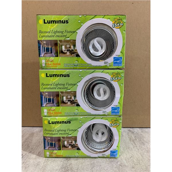 Lot Of 3 Luminus Recessed Lighting Fixture Kits
