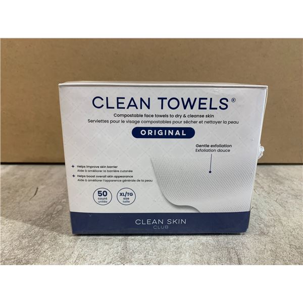 50 PCS - Clean Towels - Compostable Face Towels To Dry & Cleanse Skin