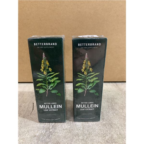 Lot Of 2 Better Lungs Mullein Leaf Extract - 1 Month Supply