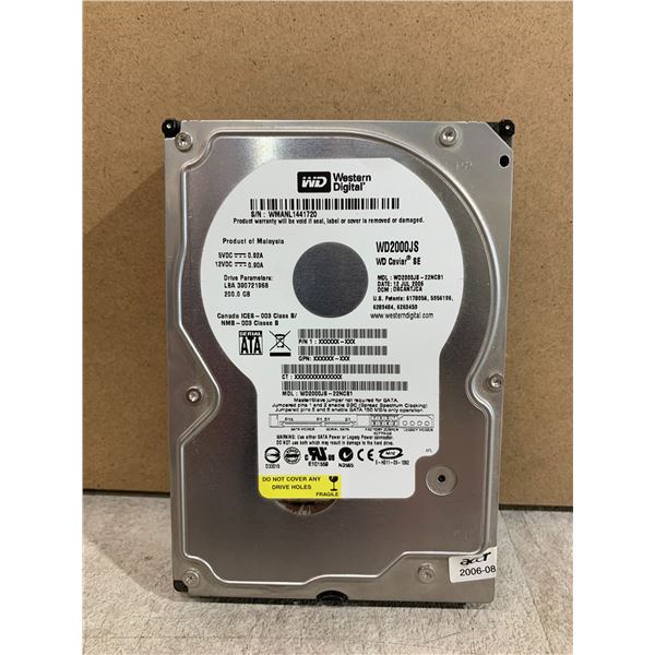 Western Digital Computer Hard Drive - 200GB