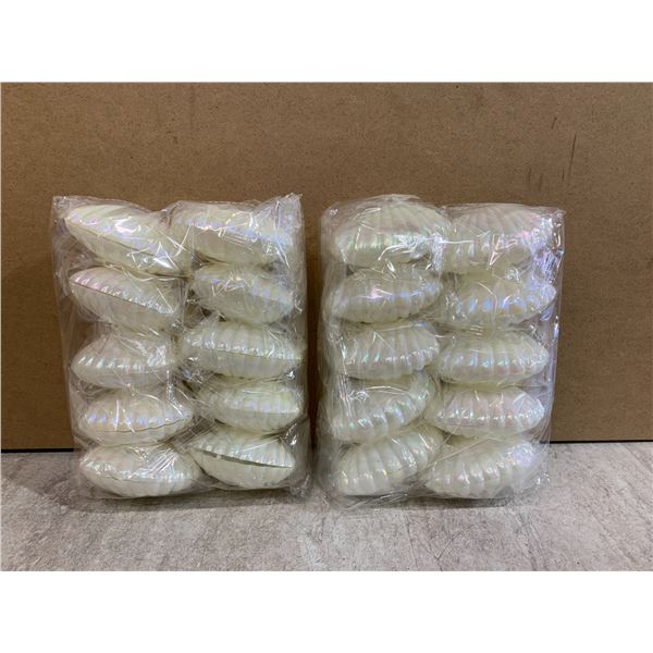 Lot Of 2 Bags Of 10 Clam Jewellery Trays