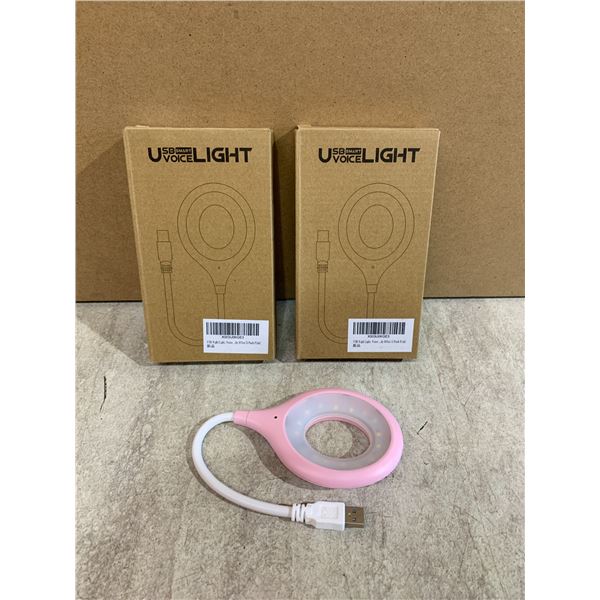 Lot Of 2 USB Smart Voice Lights - Pink