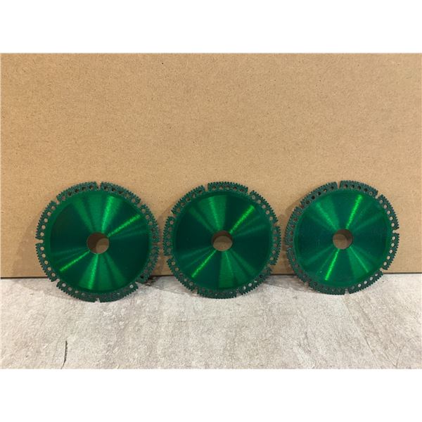 Lot Of 3 Green Diamond Cutting Discs -  5in