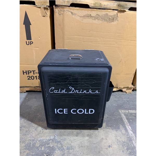 Black Vintage Style Ice Chest - 28in x 15in x 23in