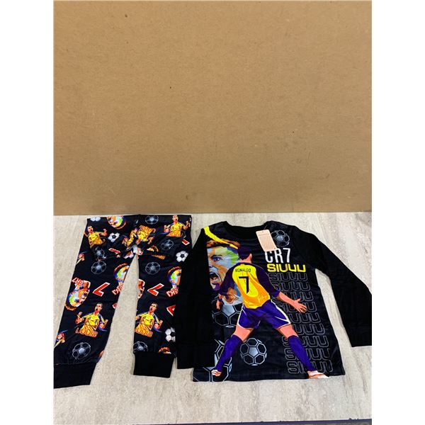Ronaldo Inspired Soccer Pajamas Outfit - Pants and Sweatshirt - 7T