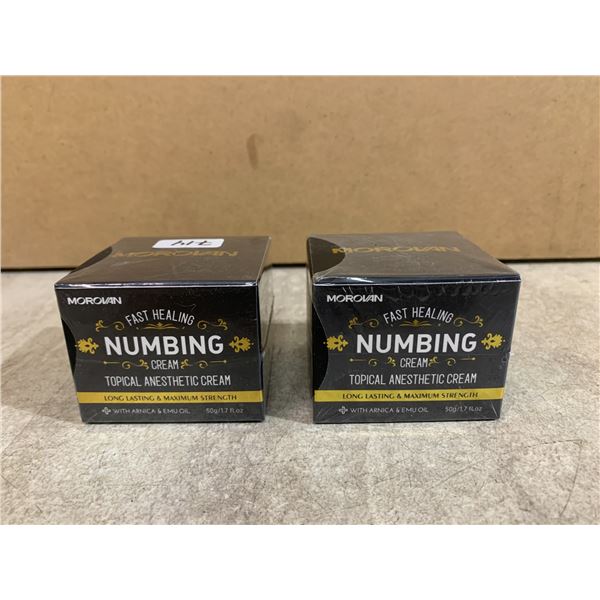 Lot of 2 Morovan Fast Healing Numbing Cream - 1.7 fl.oz each
