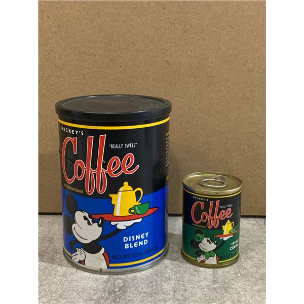 Lot of 2 Mickey Mouse Coffee Containers - Disney Blend (Empty) - Irish Cream (Sealed)