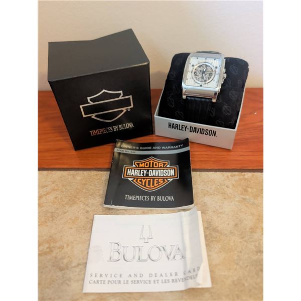 Harley-Davidson by Bulova Automatic Skeleton Watch with Box and Papers