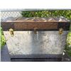 Image 1 : Metal- and Wood-Banded Steamer Trunk with Brass Hardware