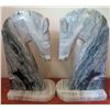 Image 2 : Hand Carved Marble Horse Head Bookends 9" Tall