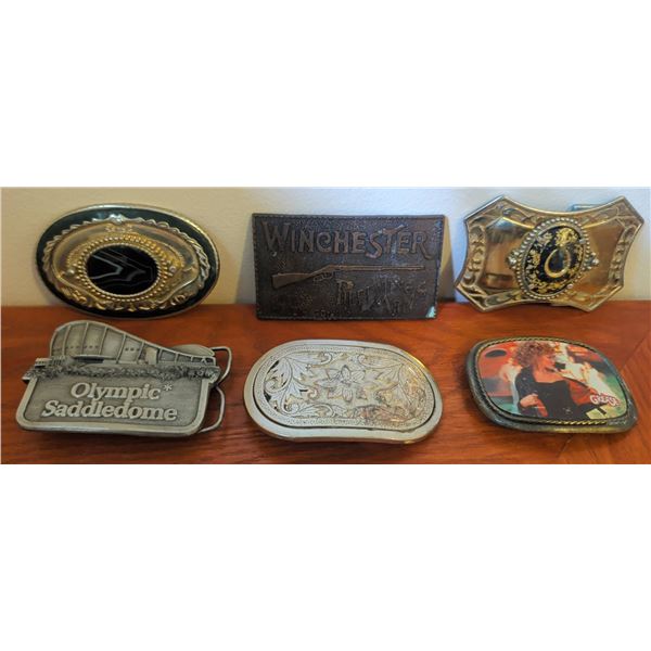 6 Decorative Metal Belt Buckles