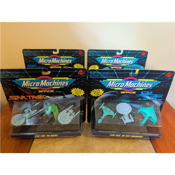 Micro Machines Star Trek Space Sets, Four Factory-Sealed Packs