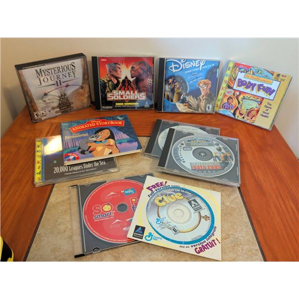 10 PC and Educational Game CD-ROMs, Mixed Titles