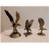 Image 1 : 3 Brass Eagle Figurines with Spread Wings