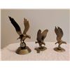 Image 2 : 3 Brass Eagle Figurines with Spread Wings