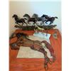 Image 1 : Horse Motif Decor: Brass Figurine Set, Brass Bottle Opener, Metal Wall Art, Pen Stand
