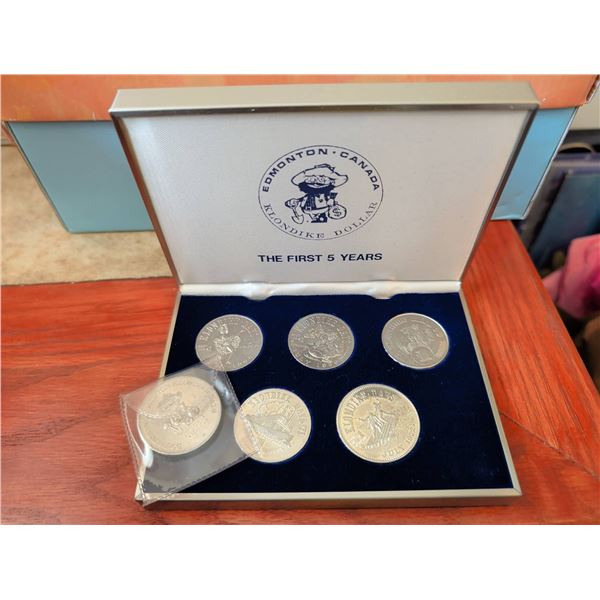 Edmonton Klondike Dollar First 5 Years Coin Set with Box