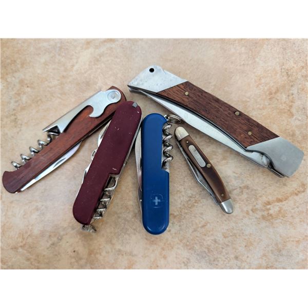 5 Multi-Tool Pocket Knives Including OLD TIMER